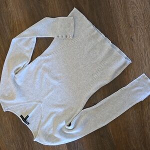 White House Black Market Ribbed V-neck Sweater